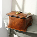 mochila com relogio feminina vintage castanho