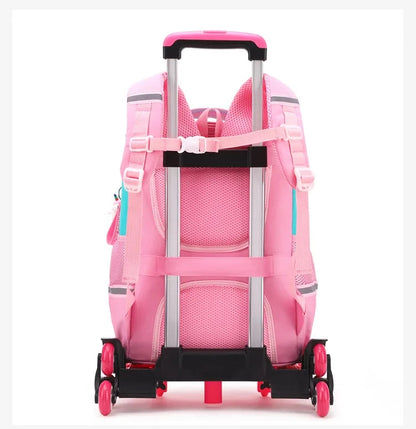 mochila com rodas unicornio escolar