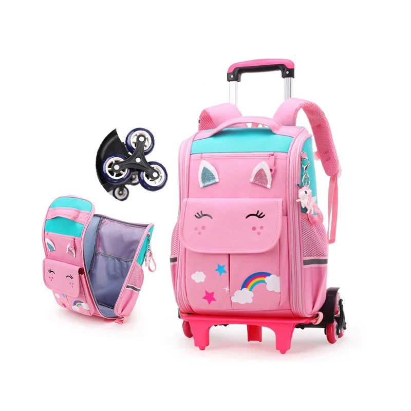 mochila rodinhas unicornio escolar