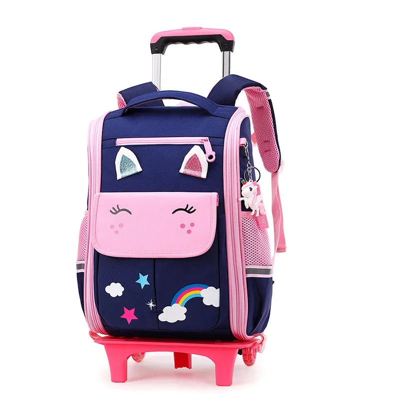 mochila com rodas unicornio escolar viagem meninas
