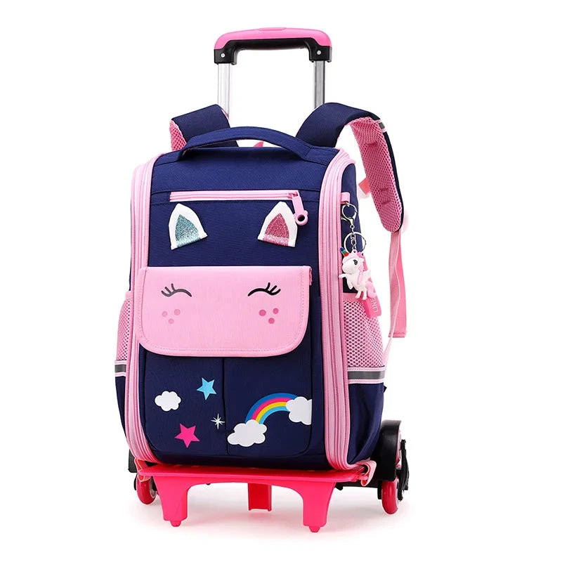mochila com rodas unicornio escolar viagem