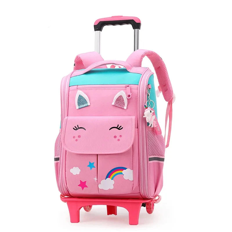 mochila com rodas unicornio escolar crianca