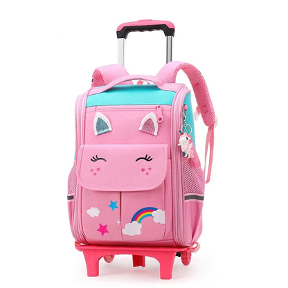 mochila com rodas unicornio escolar crianca