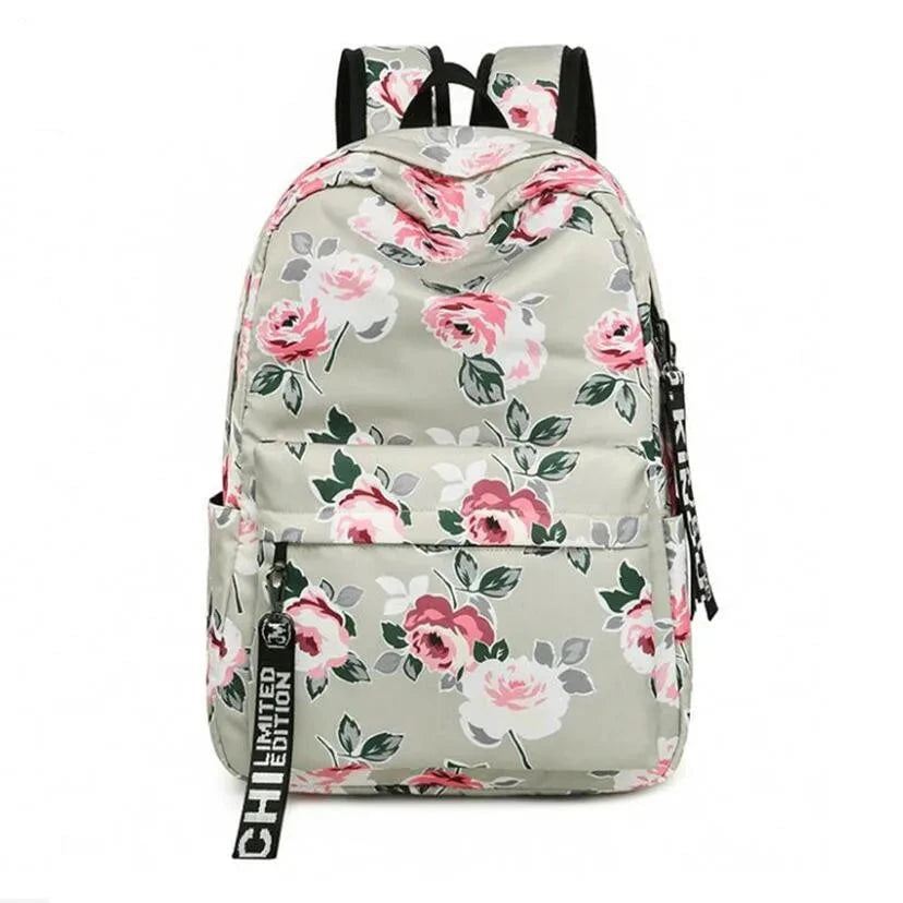 mochila com rosas