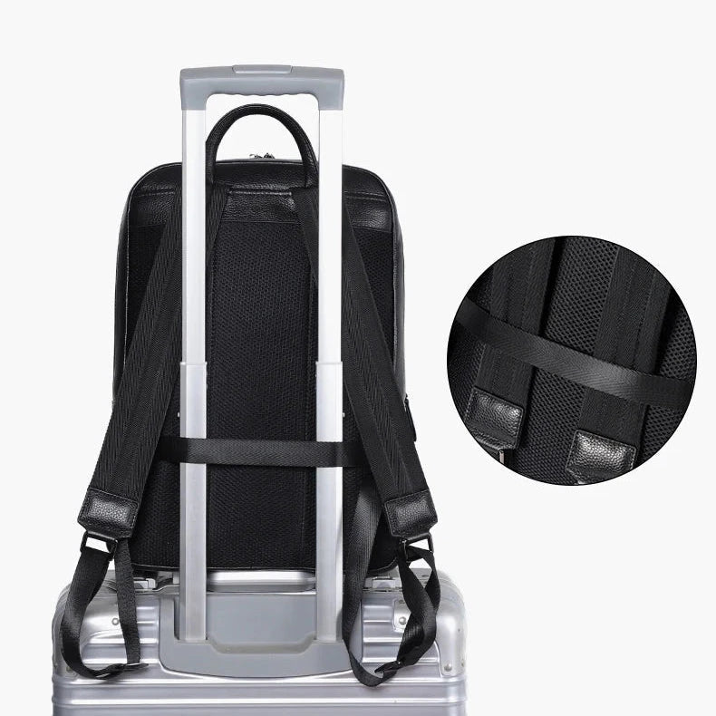 Mochila de Couro Preta