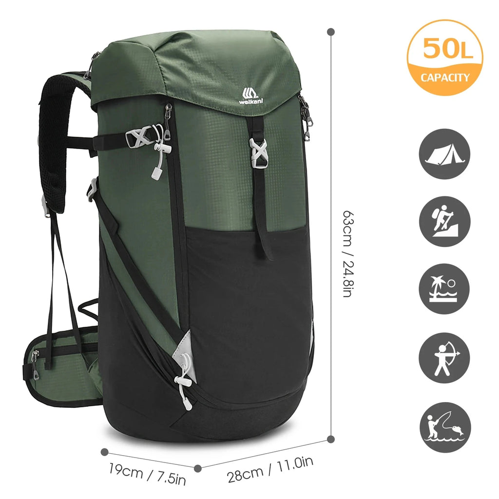 mochila de aventura 50l campismo