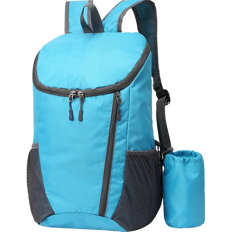 mochila de bolso dobravel 20l azul