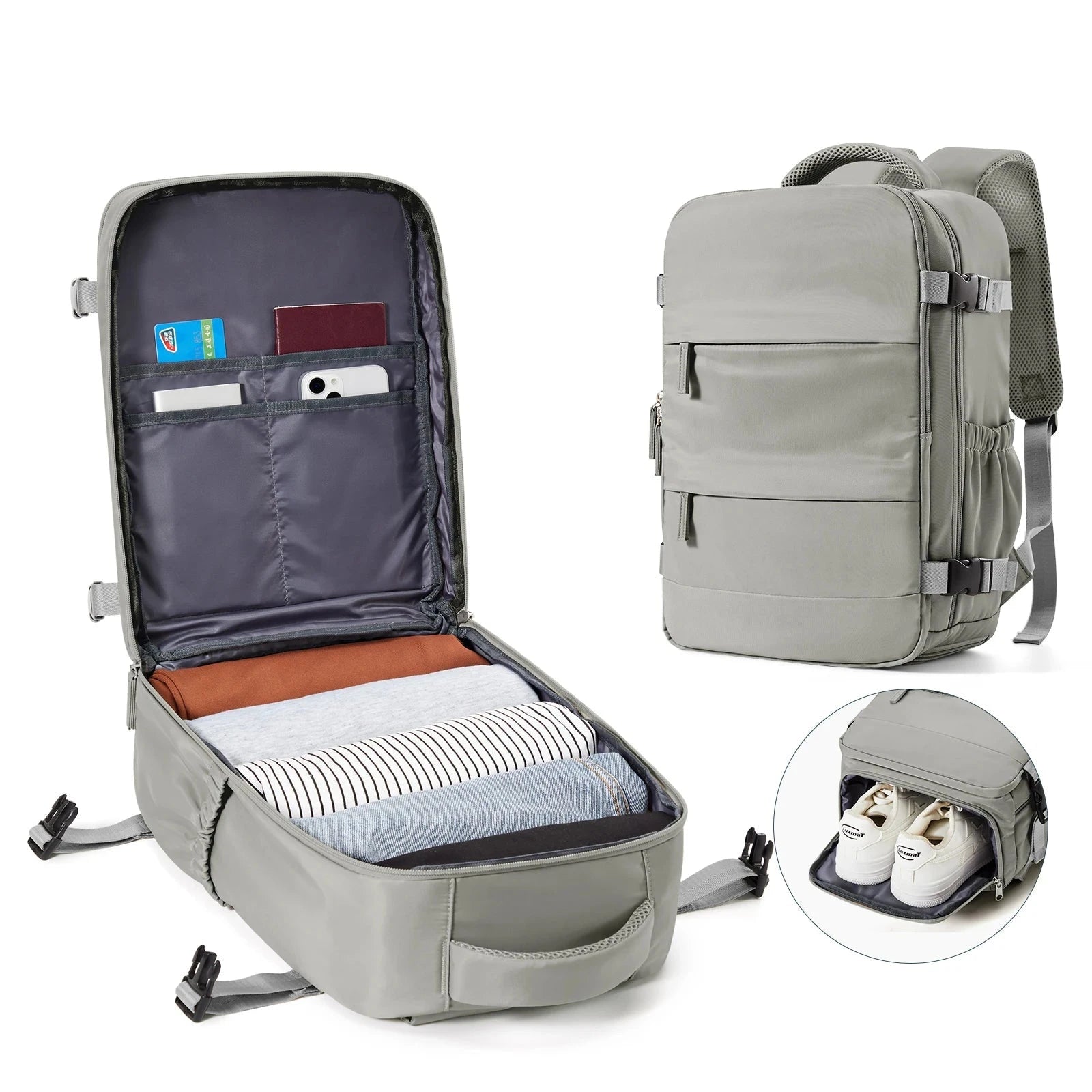 Mochila de Cabine 40x30x20 cinza