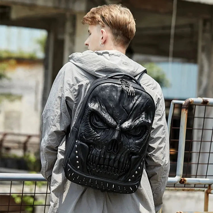 Mochila de Caveira com Tachas masculina