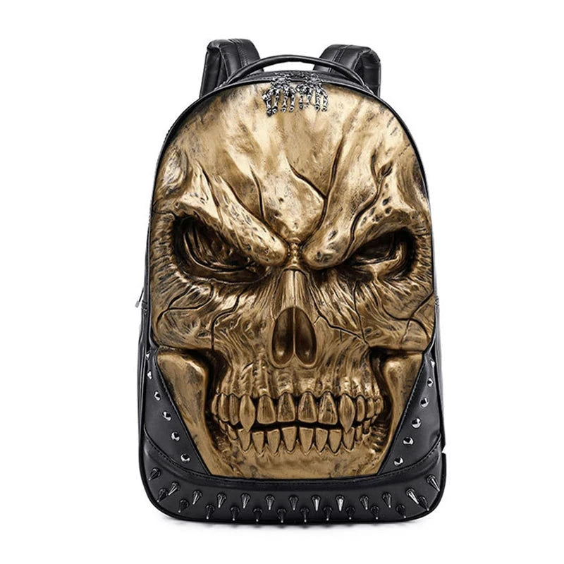 Mochila de Caveira com Tachas dourado