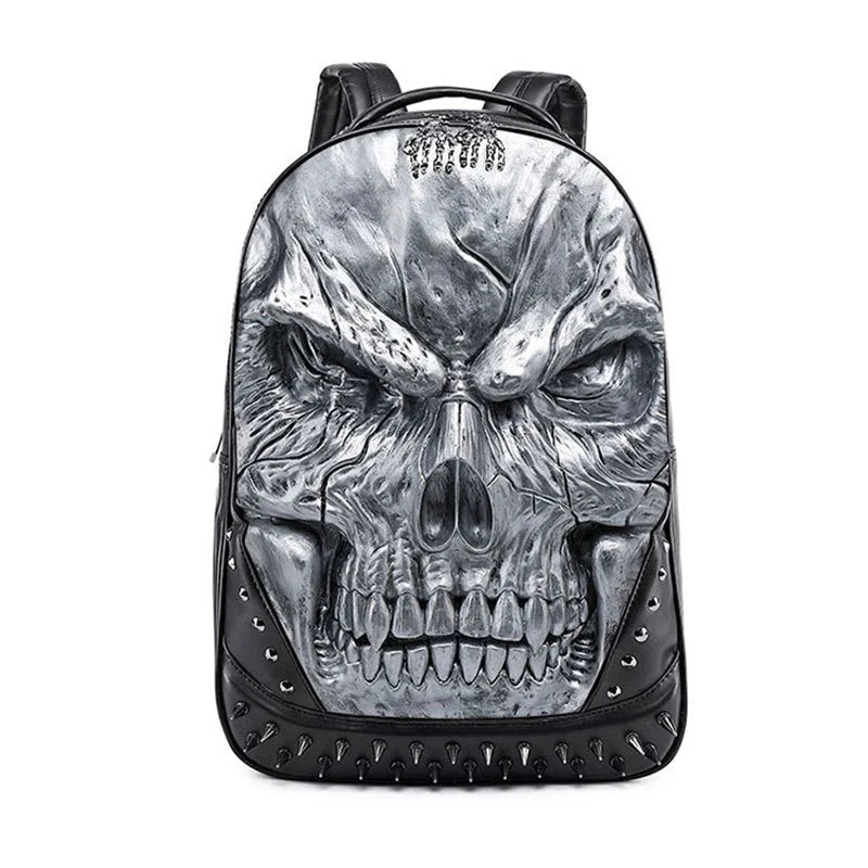 Mochila de Caveira com Tachas prata