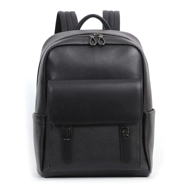 mochila de couro elegante preta