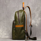 mochila de couro retro vintage verde