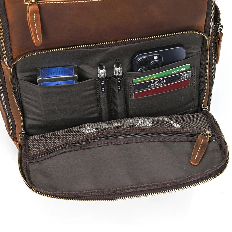 mochila de couro vintage masculina