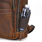 mochila de couro vintage castanho