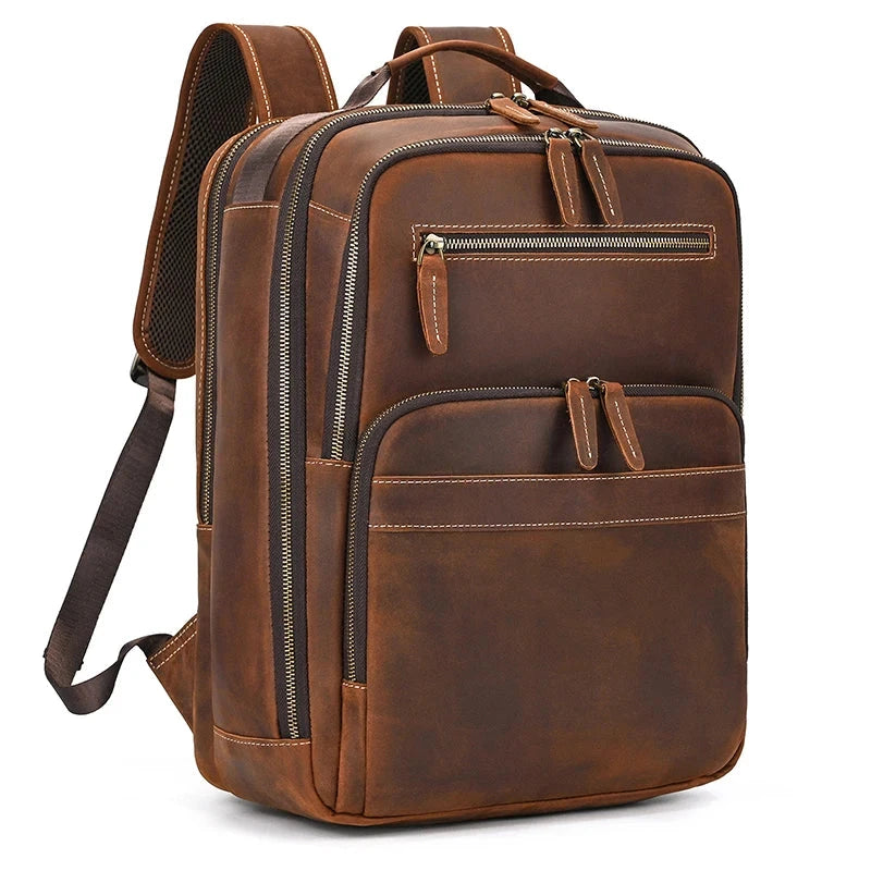 mochila de couro vintage