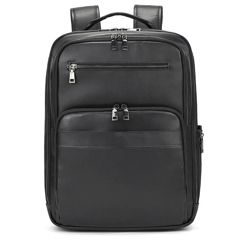 mochila de couro vintage preta