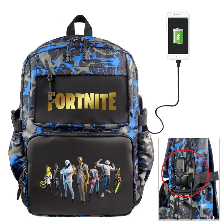 Mochila de Fortnite usb para Escola 
