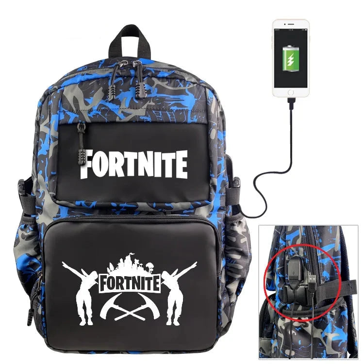 Mochila com usb de Fortnite Escolar