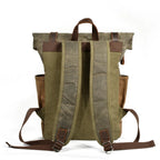 Mochila de Lona Pele Vintage