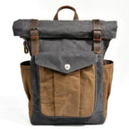 Mochila de Lona e Pele Vintage canvas