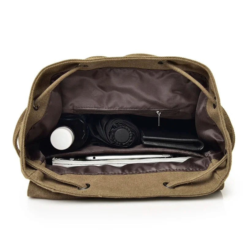 mochila de lona estilo vintage rétro