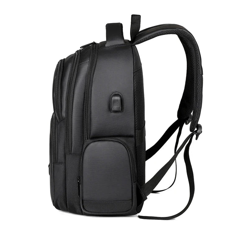 Mochila de Negócios Impermeável com Múltiplos Compartimentos USB