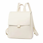Mochila de Senhora Elegante com Aba PU Branca