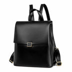Mochila de Senhora Elegante com Aba Preta