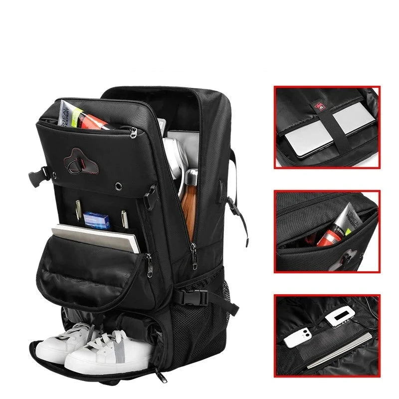 mochila de viagem 75L preta