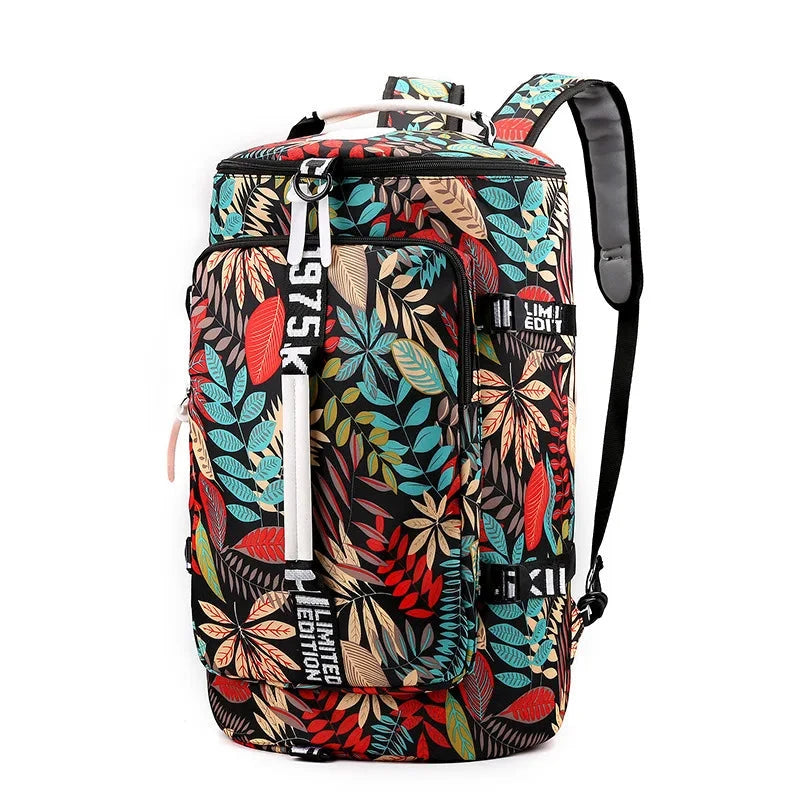 Mochila de Viagem Feminina com Flores