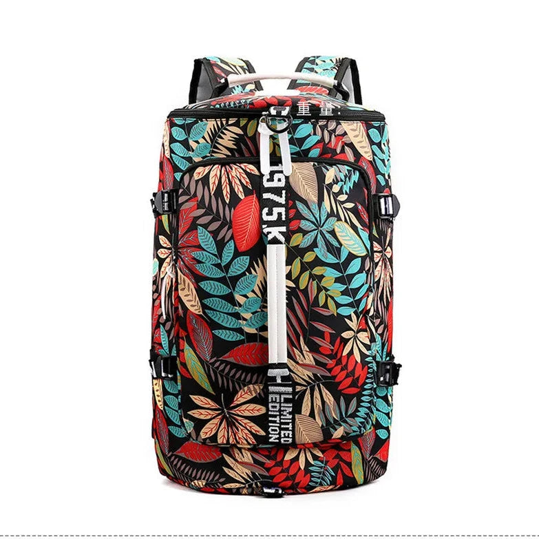 Mochila de Viagem Conversivel Feminina com Flores