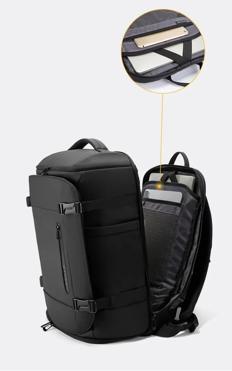Grande Mochila de Viagem Masculina preto