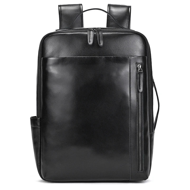 Mochila em Couro Masculina Vintage preto