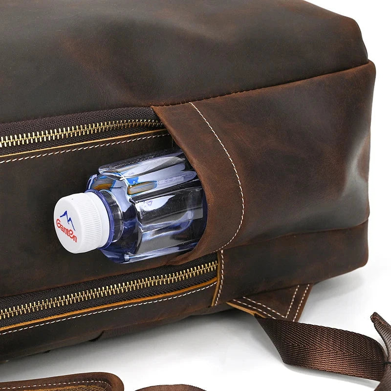 Mochila em Couro Masculina Vintage retro