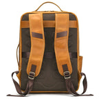 Mochila em Couro camel Vintage Masculina
