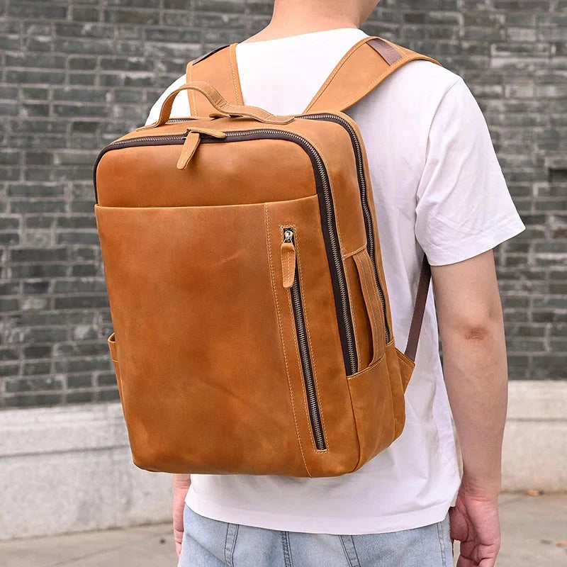 Mochila Couro Vintage Masculina