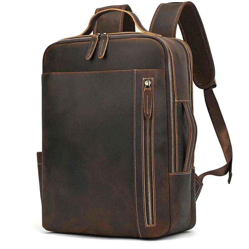 Mochila Couro Masculina Vintage