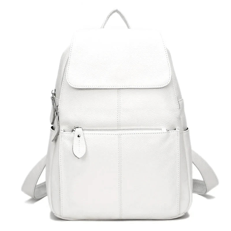 Mochila em Pele Senhora Casual branca