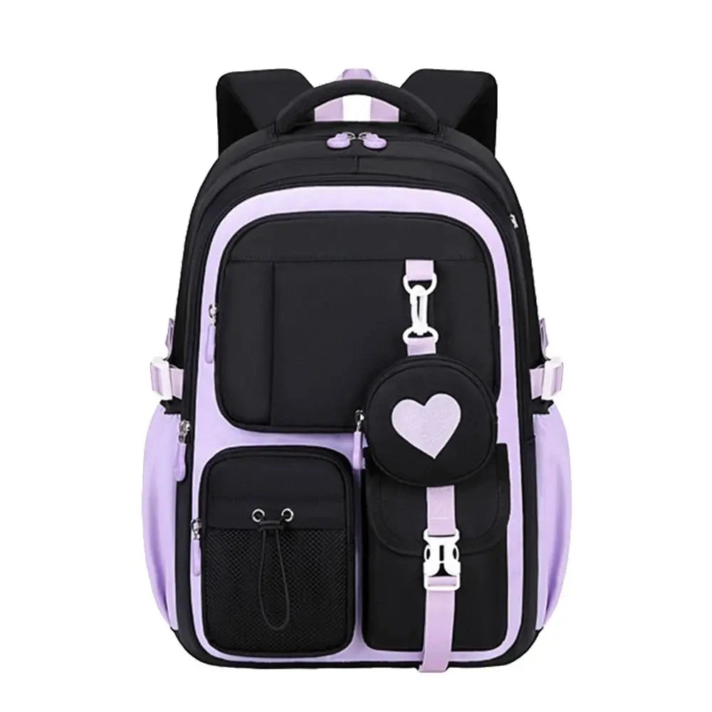Mochila Escolar Menina com Coração