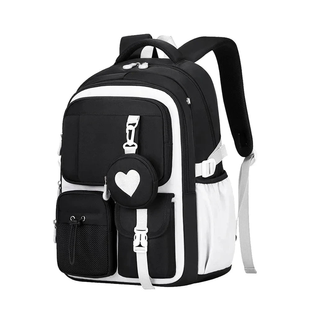 Mochila Escolar de Menina com Coração