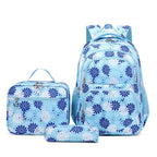 Mochila Escola Estojo e Lancheira com Flores