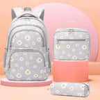 Mochila Estojo e Lancheira Infantil com Flores