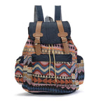 mochila feminina lona etnica