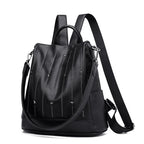 Mochila Feminina Antirroubo com Estrelas Preta