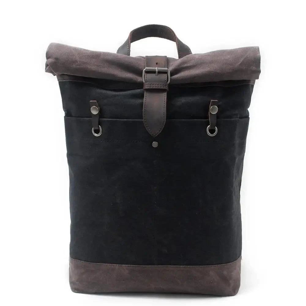 mochila heritage estilo retro pele e lona
