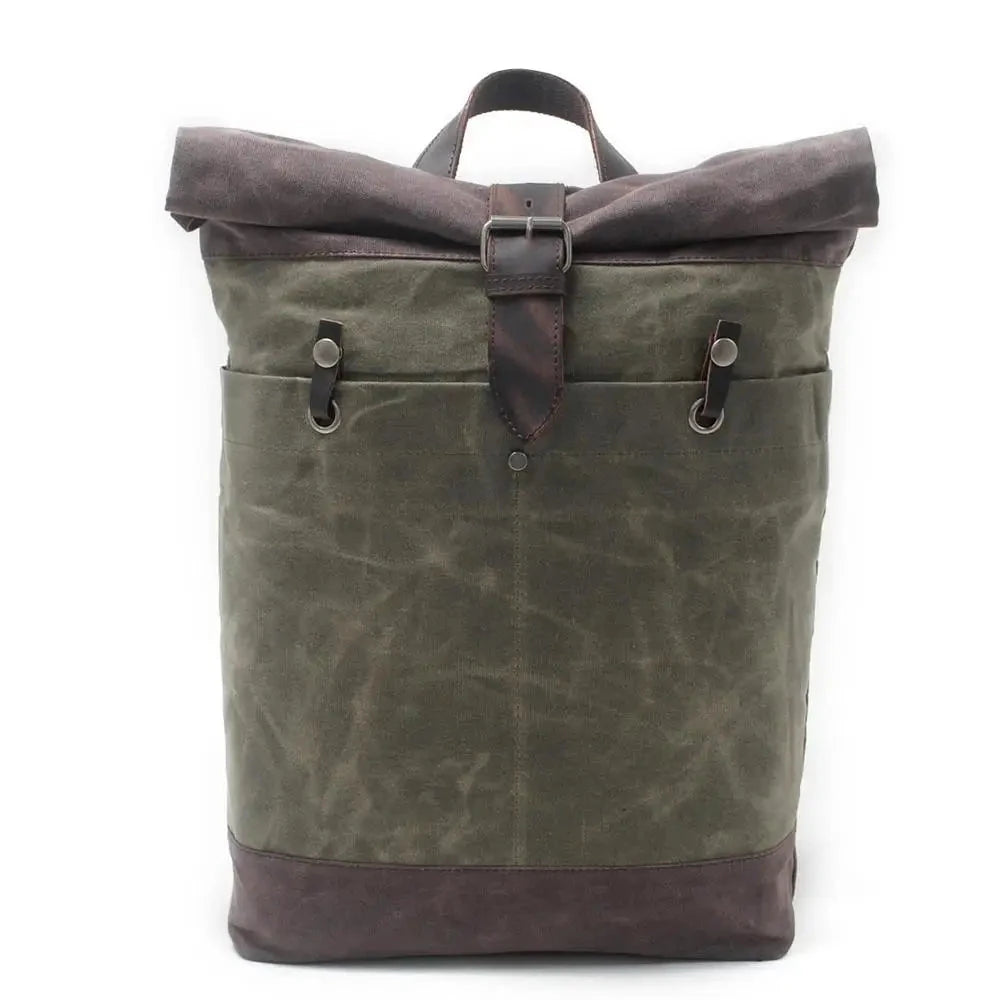 mochila heritage retro pele lona