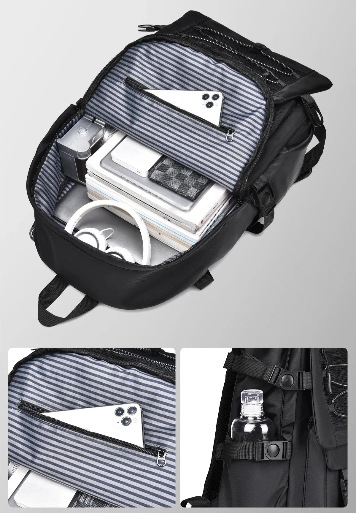 Mochila Lifestyle preta Impermeável