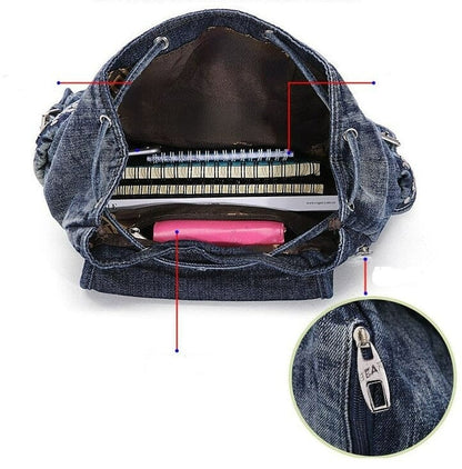 Mochila Jeans Feminina denim