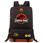 mochila jurassic park escolar preto